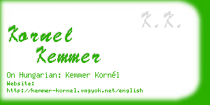kornel kemmer business card